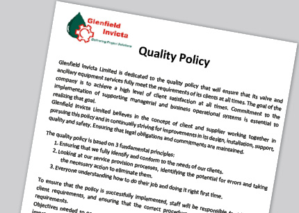 Glenfield Invicta's Quality Policy