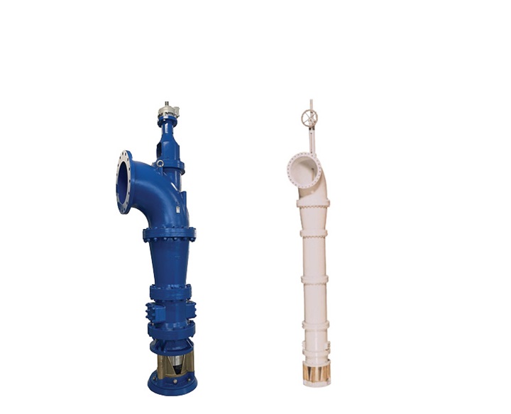 Sub merged discharge valves for dams, reservoirs and hydropower